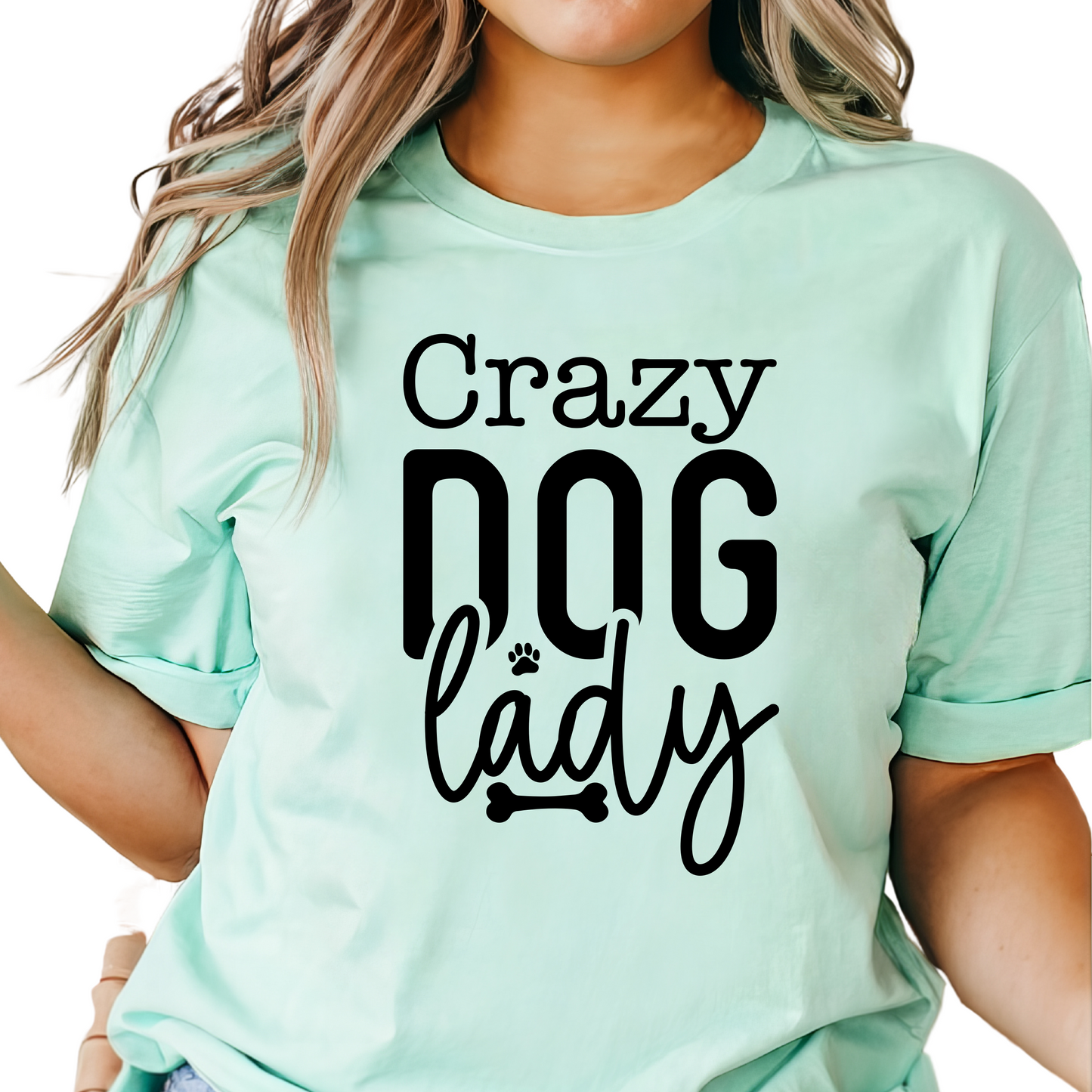 Crazy Dog Lady T-Shirt - Funny Dog Lover Graphic Tee - Cute Pet Parent Shirt - Dog Mom Apparel - Gift for Dog Lovers - Trendy Dog Shirt
