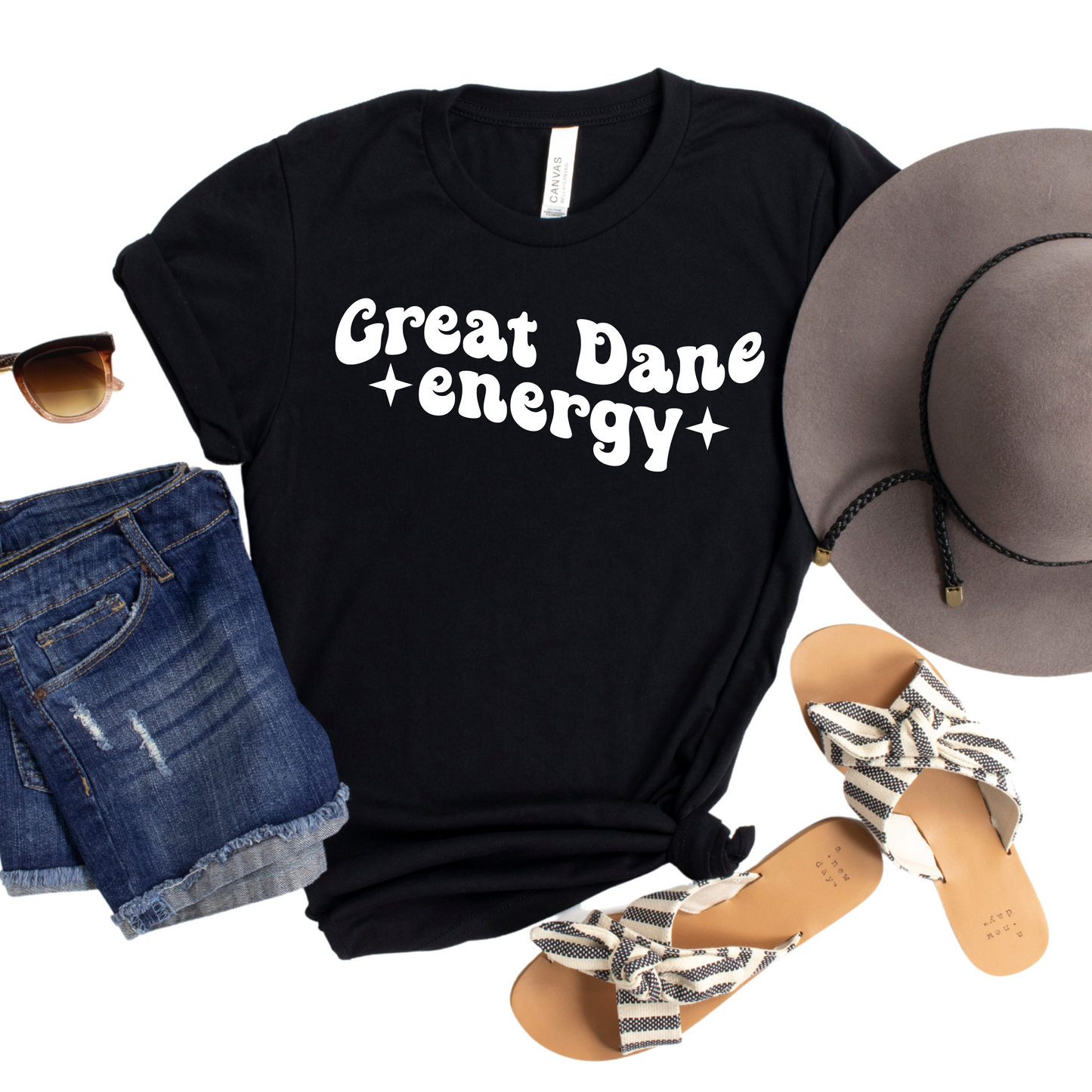 Great Dane Energy Shirt - Funny Dog Lover Tee - Cute Pet Owner Graphic T-Shirt - Gift for Great Dane Fans - Casual Dog Shirt