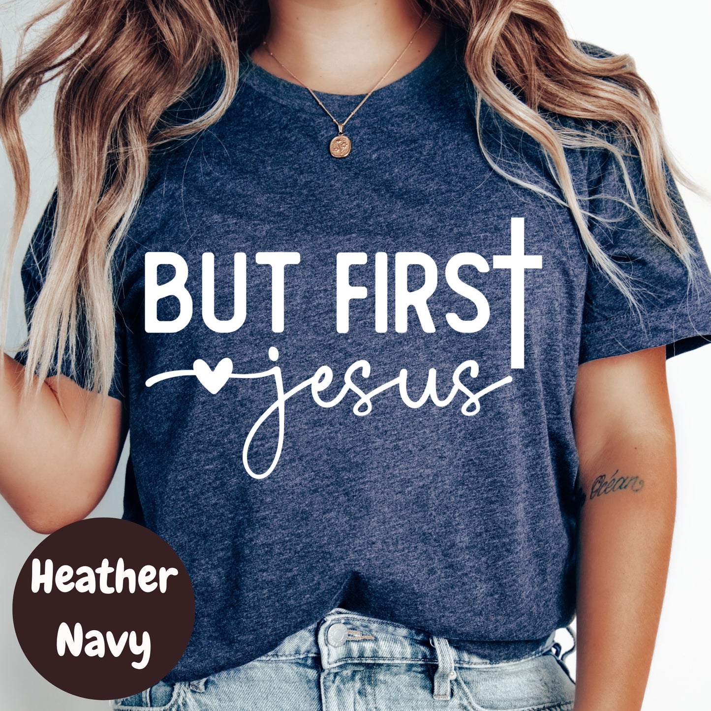 But First Jesus Shirt, Christian Faith Graphic Tee, Religious Inspirational Shirt, Bible Verse T-Shirt, District Made Tee, Jesus Lover Gift