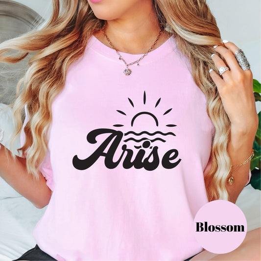 Arise Comfort Colors® Shirt, Christian Shirt for Women, Bible Inspired Faith Shirt, Motivational Scripture Tee, Minimalist Jesus Shirt