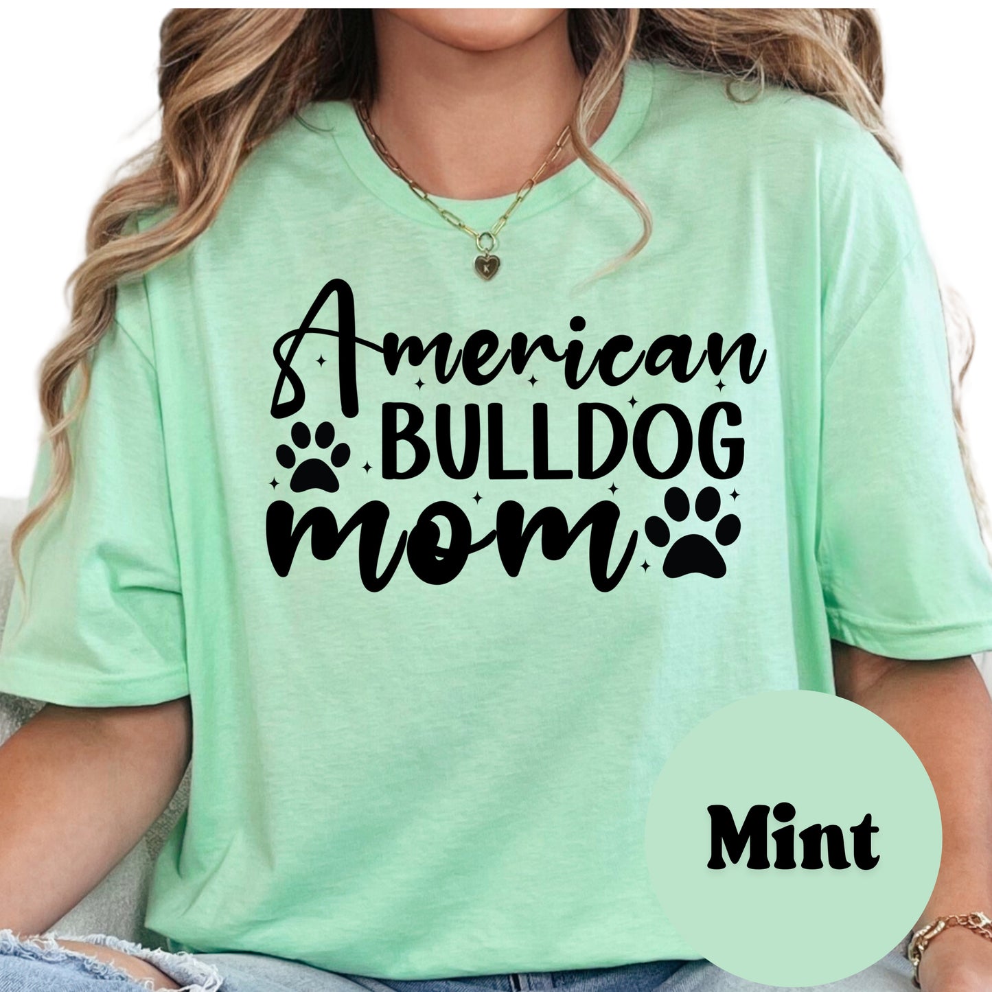 American Bulldog Mom Shirt, Dog Mom Tee, Cute American Bulldog Graphic Shirt, Pet Lover Gift, Unisex Dog Owner T-Shirt, Animal Lover Top