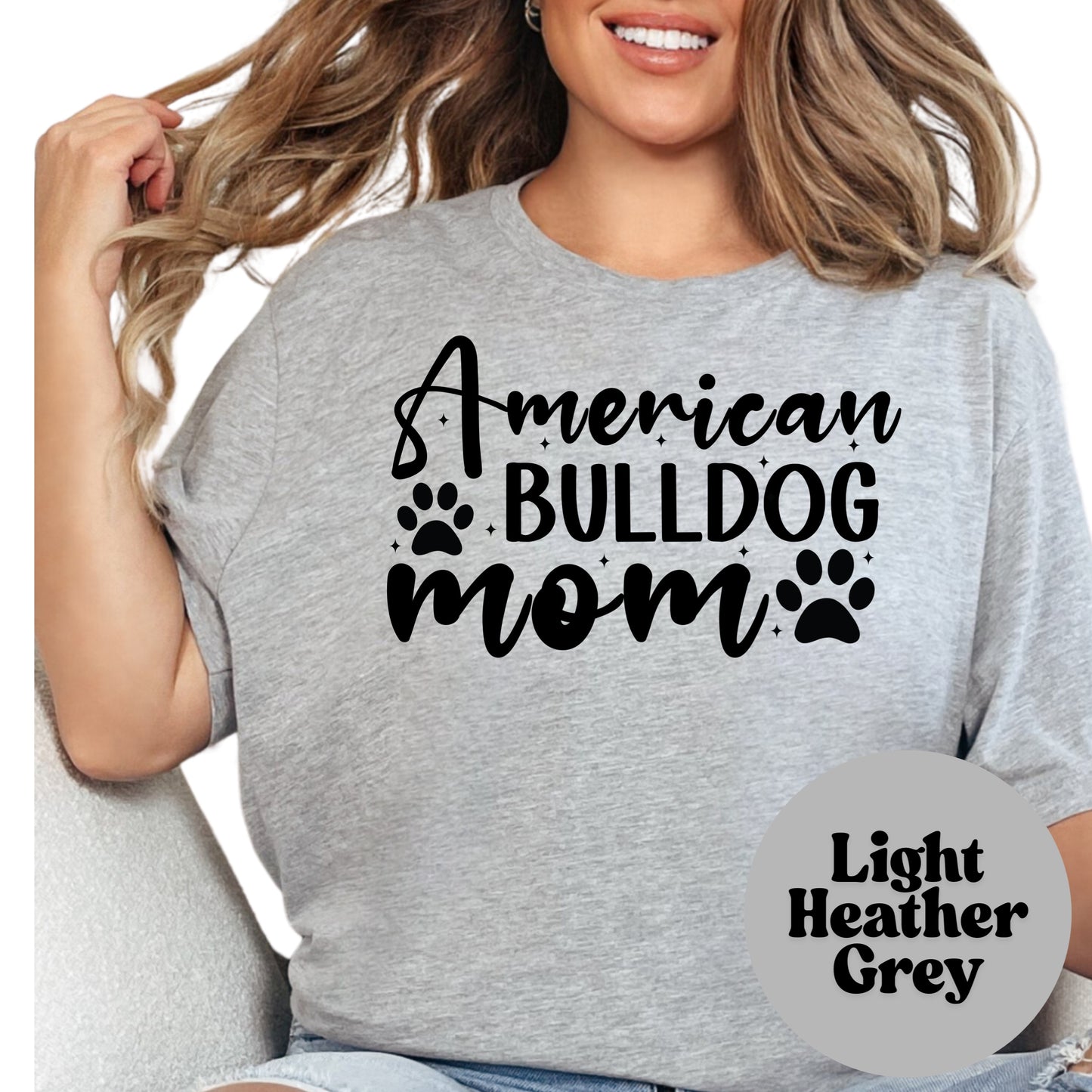 American Bulldog Mom Shirt, Dog Mom Tee, Cute American Bulldog Graphic Shirt, Pet Lover Gift, Unisex Dog Owner T-Shirt, Animal Lover Top