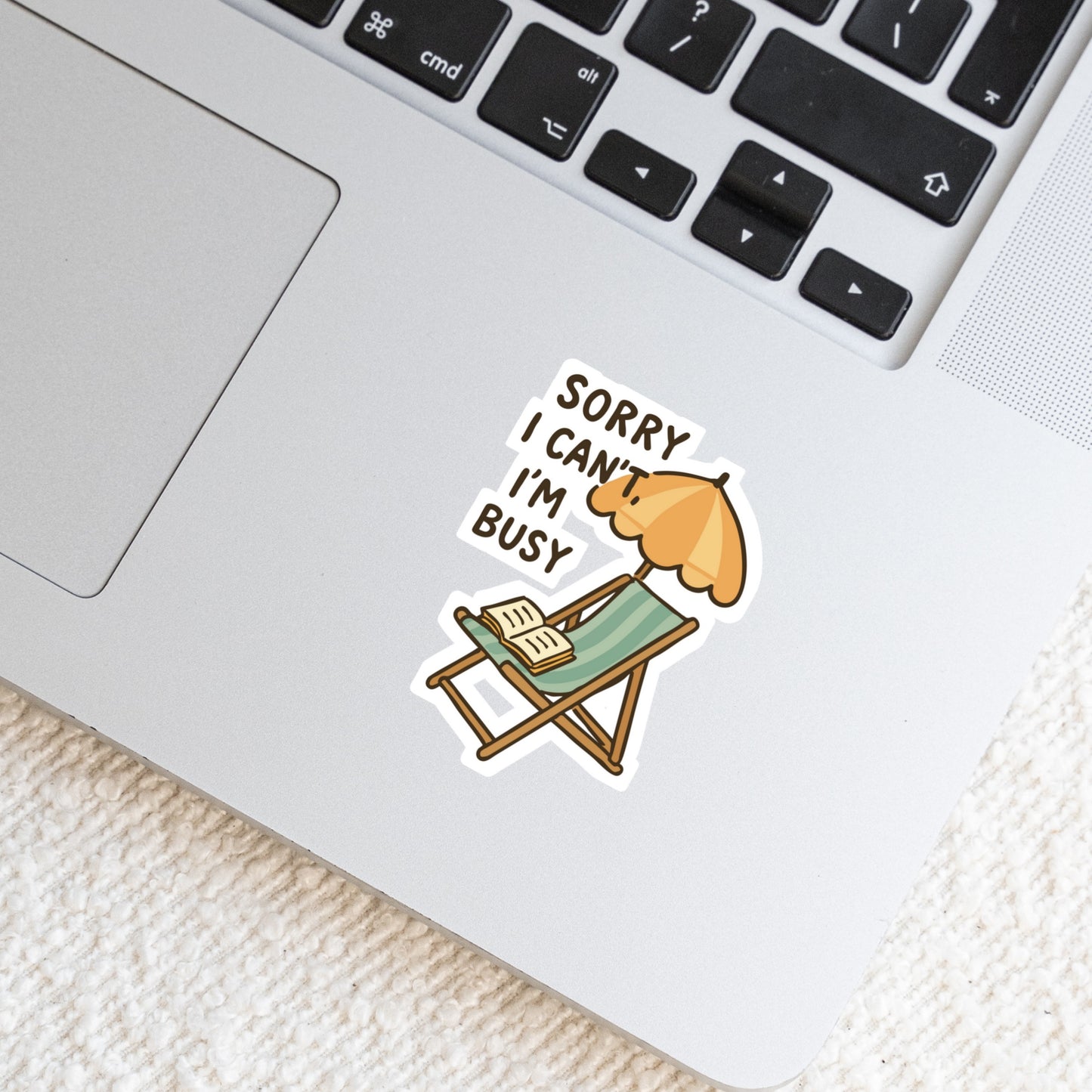 Sorry I Cant I'm Busy Reading Summer Book Reader Sticker β 3" Waterproof Bookish Sticker with Holo Overlay β Reading, Books, Reader Gift, Book Lover, Bookstore Merch