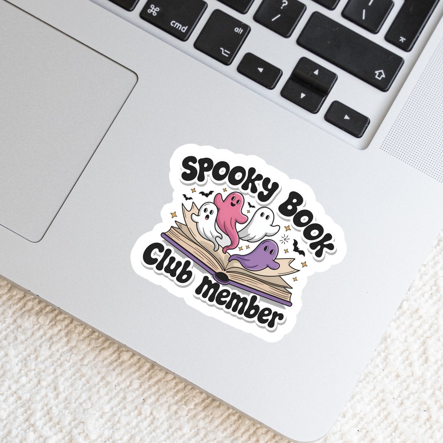 Spooky Book Club Member Ghosts Book Reader Sticker β 3" Waterproof Bookish Sticker with Holo Overlay β Reading, Books, Reader Gift, Book Lover, Bookstore Merch