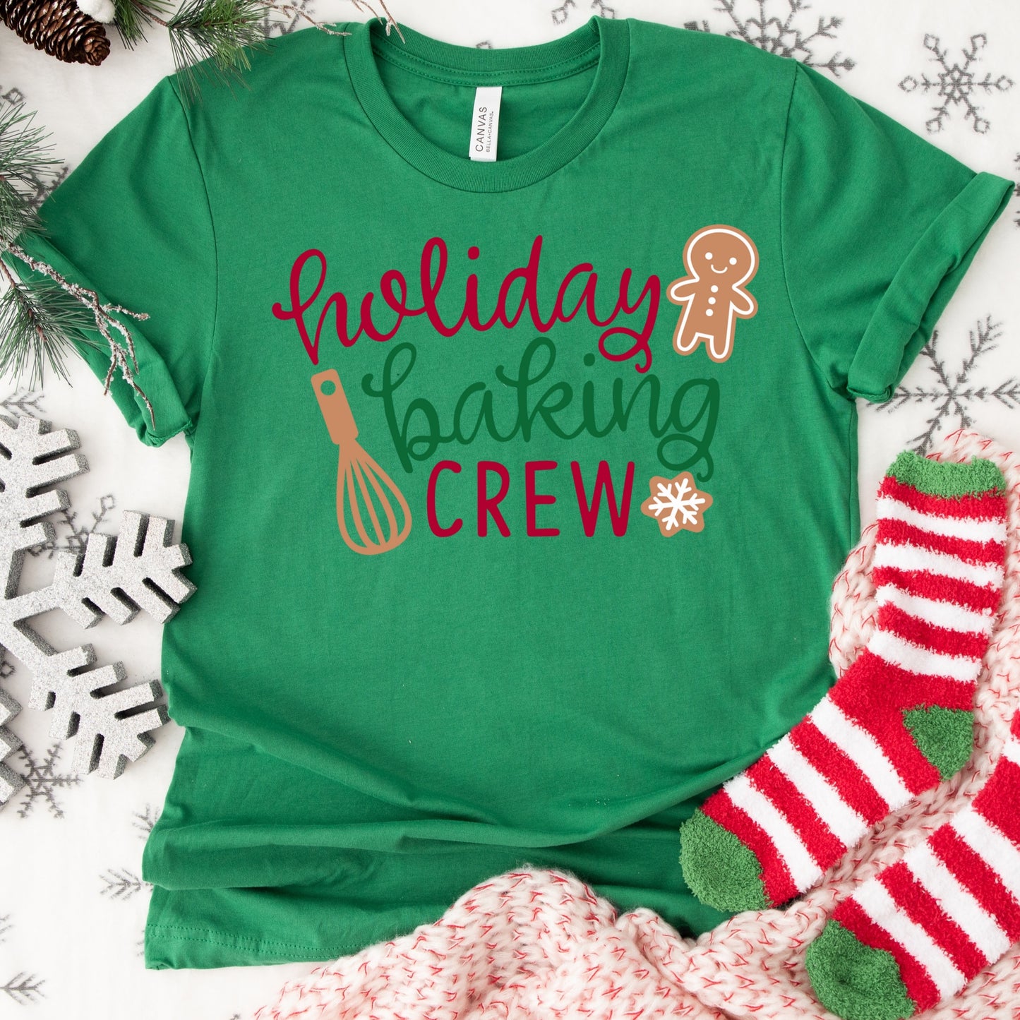 Holiday Baking Crew Shirt or Sweatshirt – Christmas Family Baking Top – S-4XL Plus Size – Multiple Colors