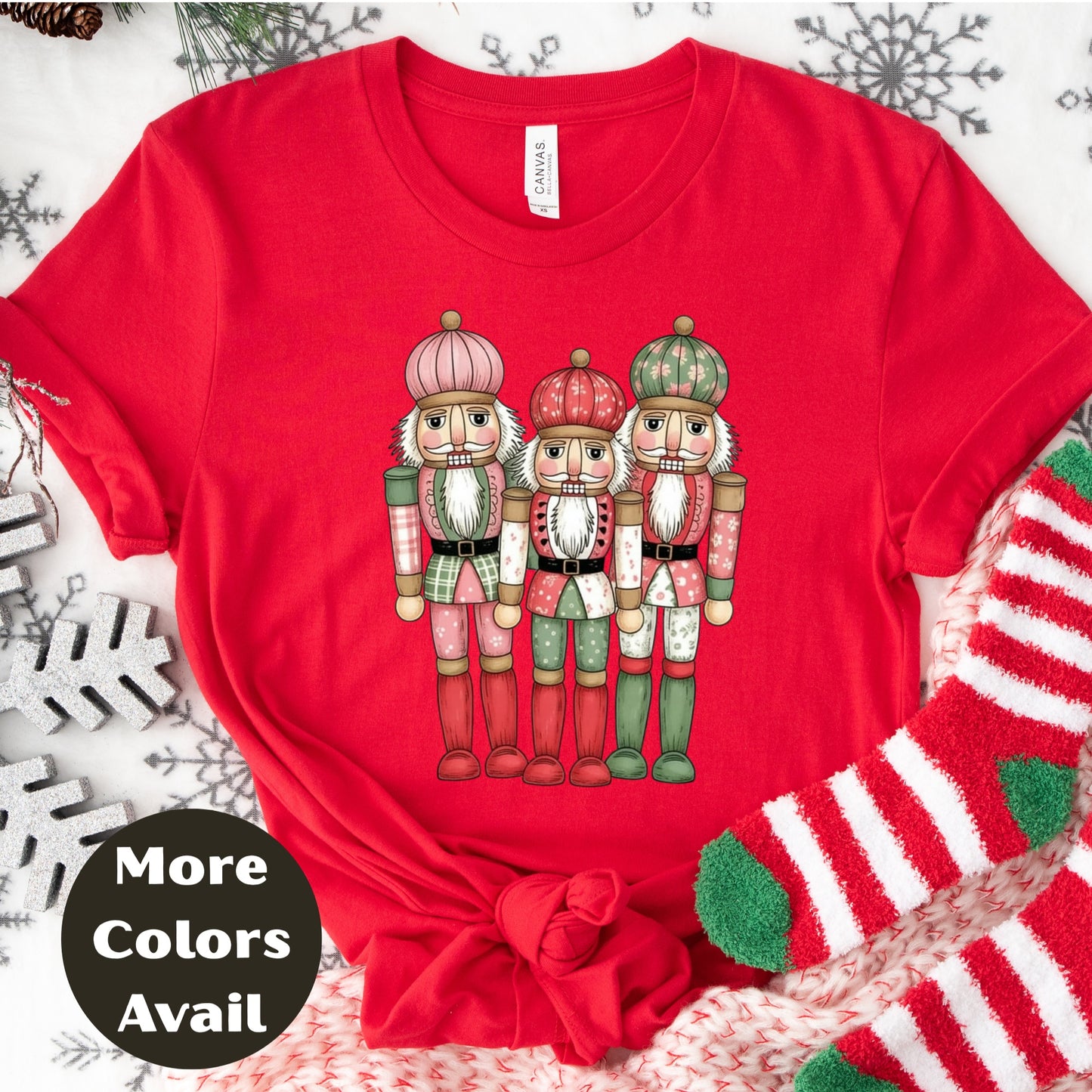 Pastel Nutcracker Trio Christmas Shirt or Sweatshirt – Small-4XL and Plus Size – Ballet Holiday Top – Multiple Colors