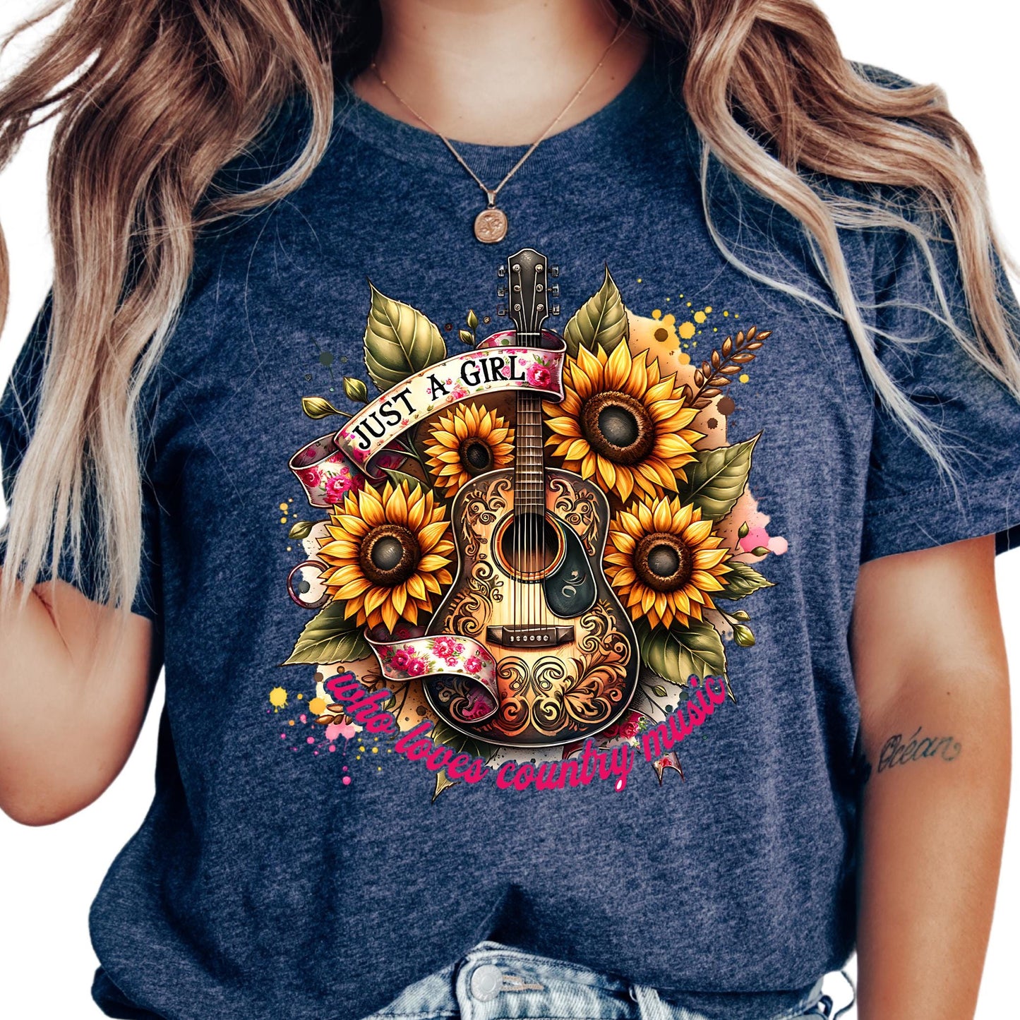 Just a Girl Who Loves Country Music Shirt, Birthday Gift for Her, Women's Graphic Tee, Concert Wear Apparel Gift for Country Music Fans