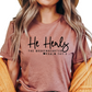 He Heals Shirt Psalm 147:3 Bible Verse Tee Christian Inspirational Shirt Religious Gift for Women Faith Based Apparel