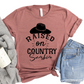 Raised on Country Sunshine T-Shirt - Southern Graphic Tee for Women, Country Music Shirt, Western Cowgirl Apparel, Rustic Gift Idea