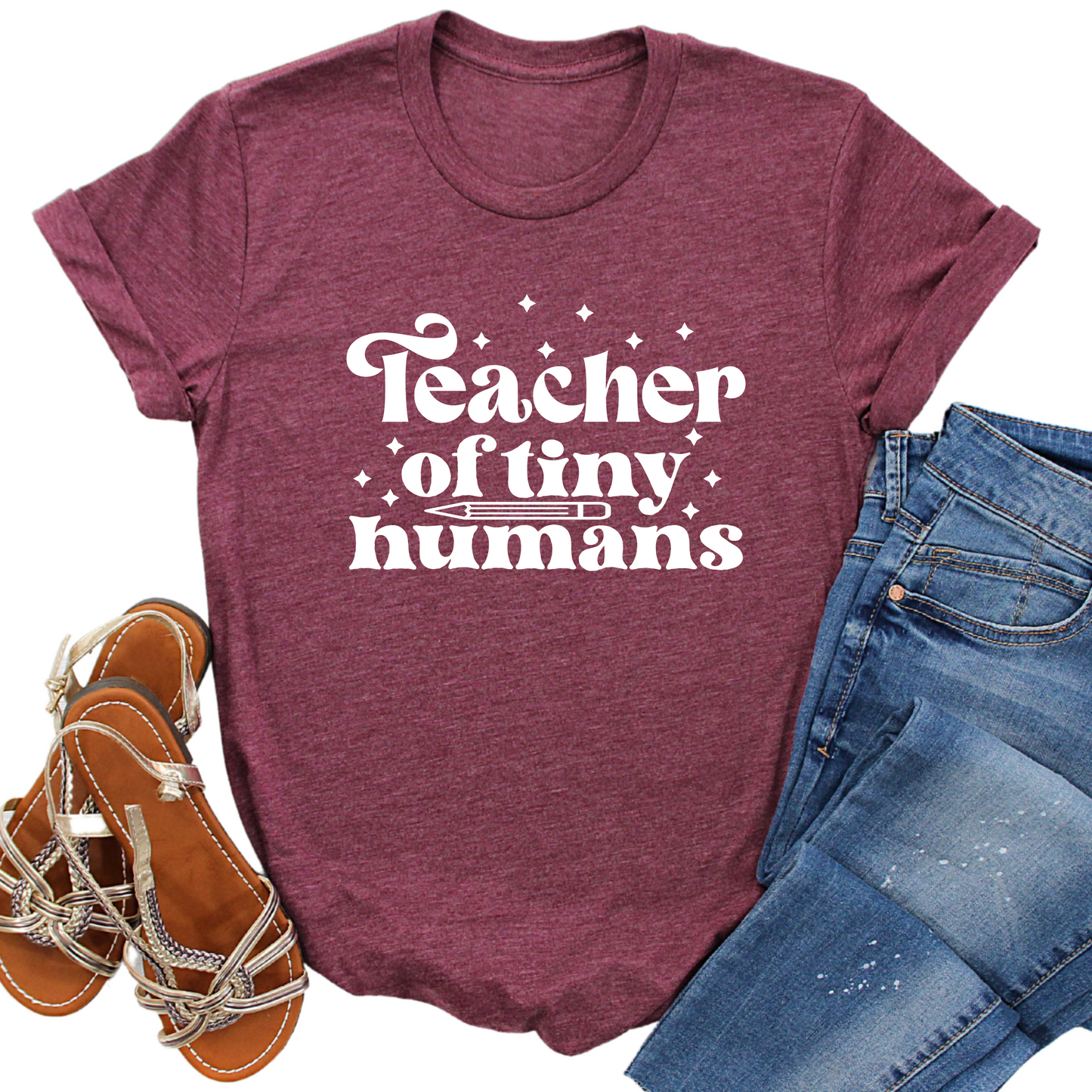 Teacher of Tiny Humans T-Shirt - Funny Preschool Teacher Graphic Tee, Early Childhood Educator Shirt, Classroom Apparel, Gift for Teachers