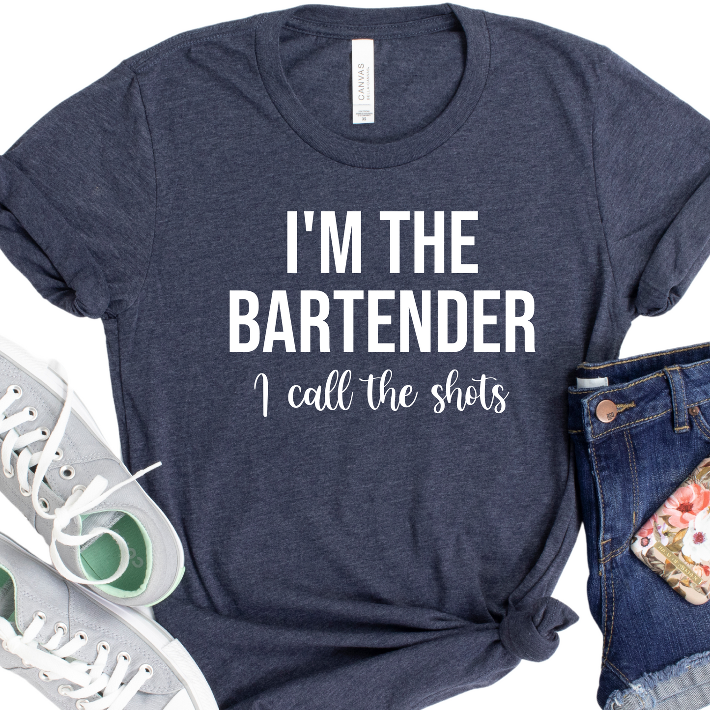 Funny Bartender Shirt - I'm the Bartender I Call the Shots Tee - Humorous Work Shirt for Bartenders - Gift for Mixologists & Bar Lover