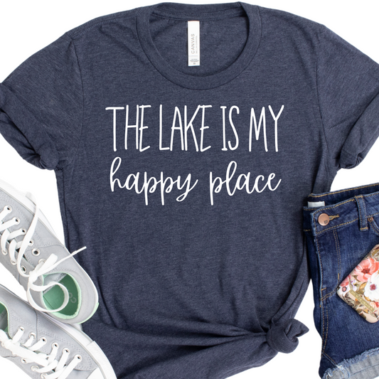 The Lake Is My Happy Place Shirt - Lake Life T-Shirt - Summer Vacation Tee - Happy Place Lake Shirt -  Gift Idea