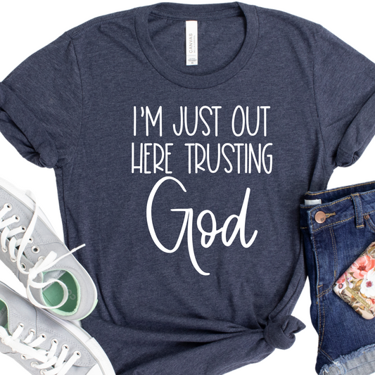 Trusting God Shirt - Christian Faith Tee - Inspirational Religious Apparel - Faith Over Fear T-Shirt - Spiritual Encouragement Gift