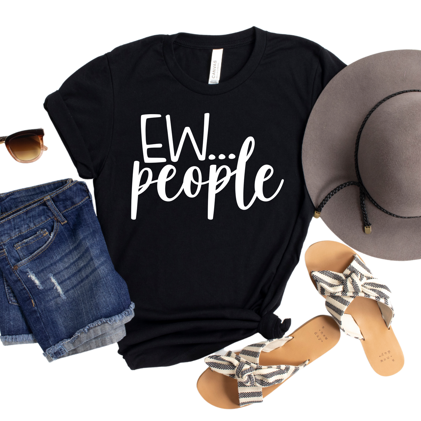 Ew People T-Shirt - Funny Introvert Graphic Tee - Casual Humor Shirt for Anti-Social Days - Quirky Gift for Friends - Sassy Statement Tee