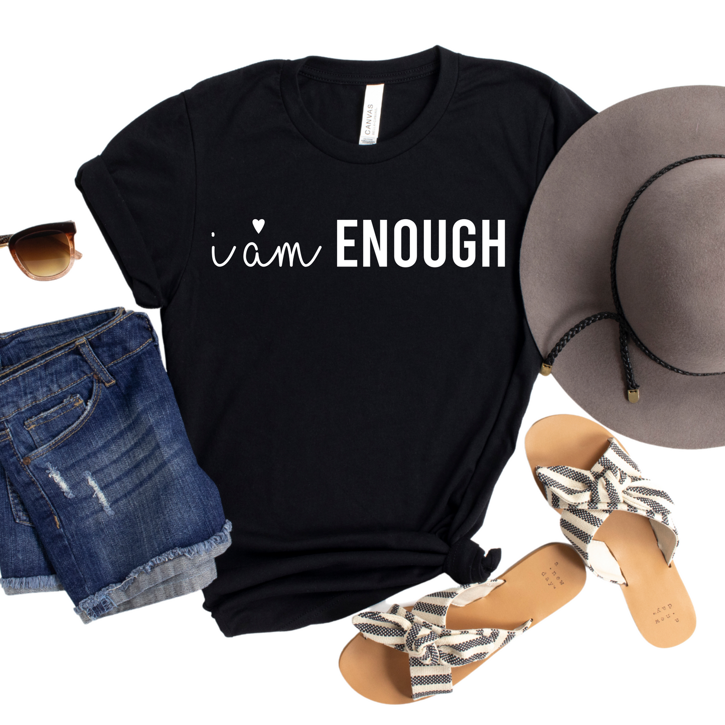 I Am Enough T-Shirt - Inspirational Self-Love Tee - Motivational Empowerment Shirt - Positive Affirmation Apparel for Women - Gift Idea"