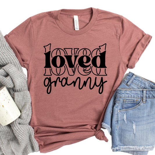 Loved Granny T-Shirt - Cute Grandmother Shirt - Gift for Grandma - Women's Family Graphic Tee - Mother's Day Granny Appreciation Shirt