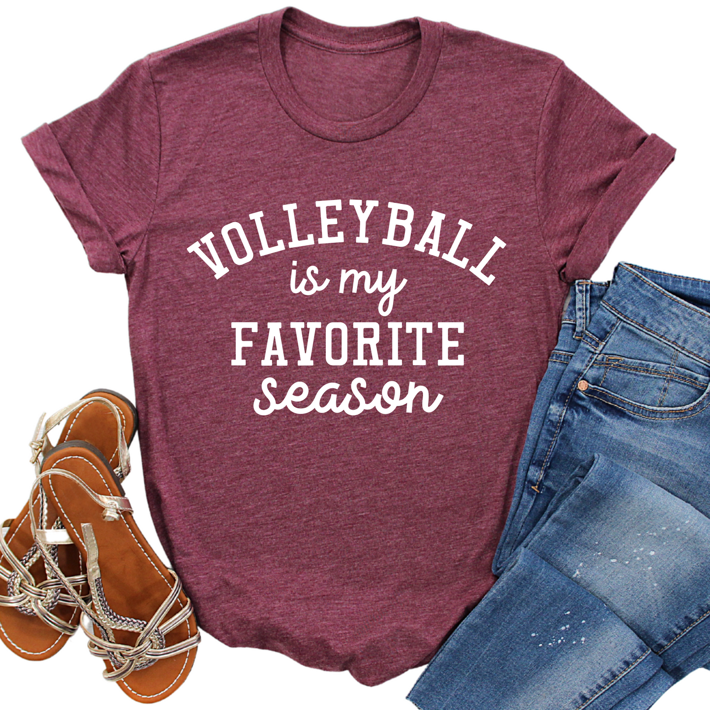 Volleyball Is My Favorite Season T-Shirt - Funny Volleyball Graphic Tee - Sports Fan Shirt - Volleyball Lover Gift - Casual Teamwear