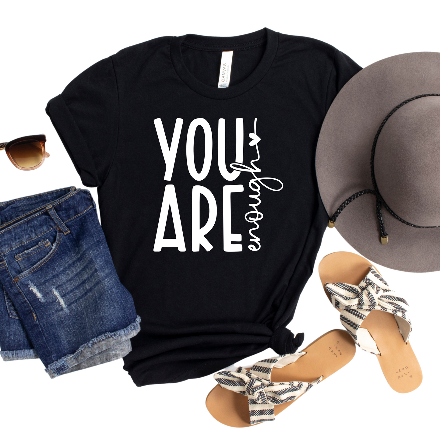 You Are Enough T-Shirt - Inspirational Motivational Graphic Tee - Positive Affirmation Shirt - Uplifting Gift for Her - Self-Love Apparel