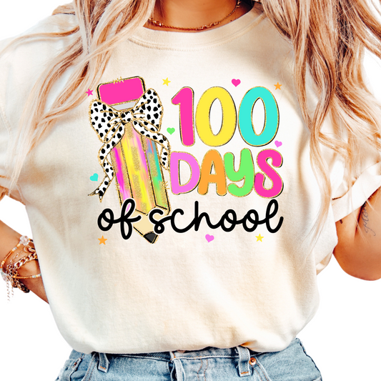 100 Days of School Shirt - Colorful Teacher and Student Celebration T-Shirt - Fun 100th Day of School Outfit - Classroom Party Tee