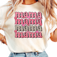 Mama T-Shirt with Stacked Design - Pink Plaid and Leopard Print Graphic Tee - Trendy Valentine’s Day Gift for Moms - Cute Mother’s Day Shirt