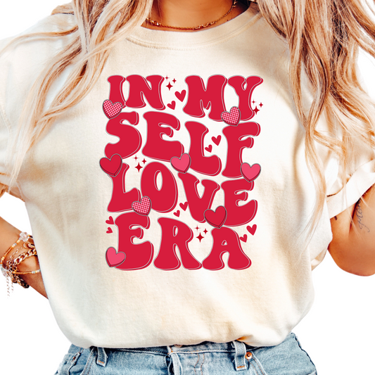 In My Self Love Era T-Shirt - Retro Heart Design Graphic Tee - Empowering Valentine’s Day Shirt - Trendy and Cute Self-Care Gift for Women