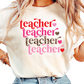 Teacher Stacked T-Shirt - Leopard and Heart Pattern Graphic Tee - Trendy Valentine’s Day Gift for Educators - Cute Classroom Shirt - Kinder