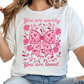 Christian Valentine's Day Shirt - You Are Worthy You Are Loved T-Shirt - Inspirational Pink Bow and Roses Design Tee