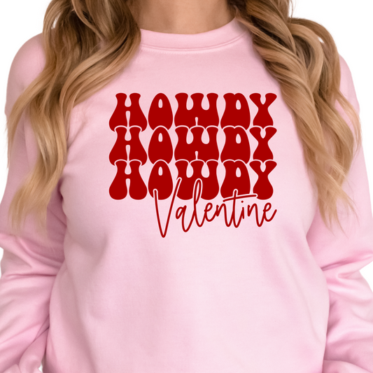 Howdy Valentine Sweatshirt or T-Shirt - Western Valentine's Day Shirt - Cute Country Love Gift - Retro Cowgirl Graphic Sweatshirt