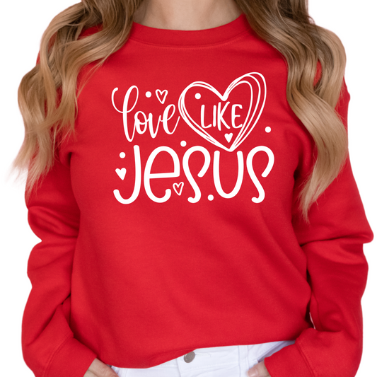 Love Like Jesus T-Shirt - Christian Faith Graphic Tee - Inspirational Religious Shirt - Faith-Based Valentine Shirt for Women & Men