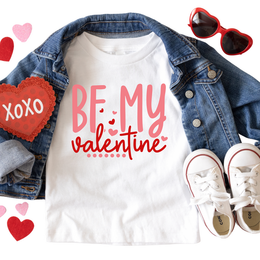 Be My Valentine Shirt - Baby, Toddler, Youth Sizes - Cute Valentine's Day Outfit for Kids - Red and Pink Holiday Tee for Boys or Girls