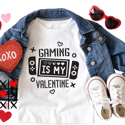 Gaming Is My Valentine Shirt - Baby, Toddler, Youth Sizes - Funny Gamer Valentine's Day Tee for Kids - Cute Holiday Outfit for Boys or Girls