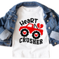 Heart Crusher Monster Truck Shirt - Baby, Toddler, Youth Sizes - Funny Valentine's Day Tee for Kids - Cute Red Truck Holiday Outfit