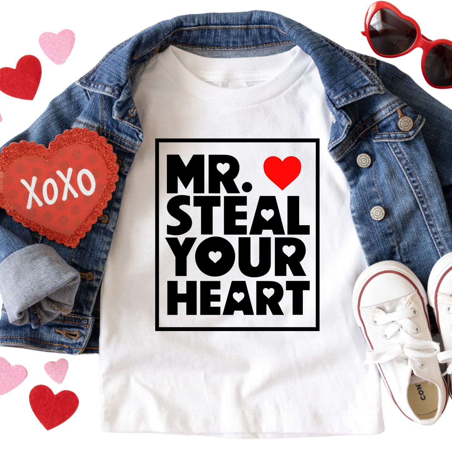 Mr. Steal Your Heart Shirt - Baby, Toddler, and Youth Valentine’s Day Outfit - Cute Boys Holiday Tee - Funny Valentine Gift