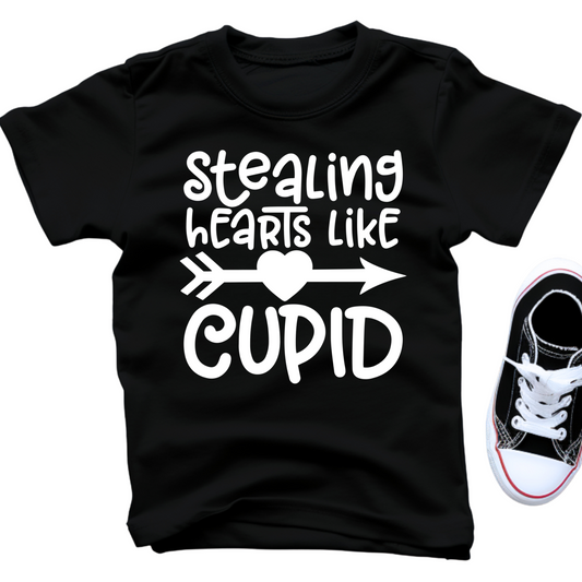 Stealing Hearts Like Cupid Shirt - Baby, Toddler, Youth Sizes - Cute Valentine’s Day Kids Tee - Funny Boys Cupid Outfit - Boys Valentine