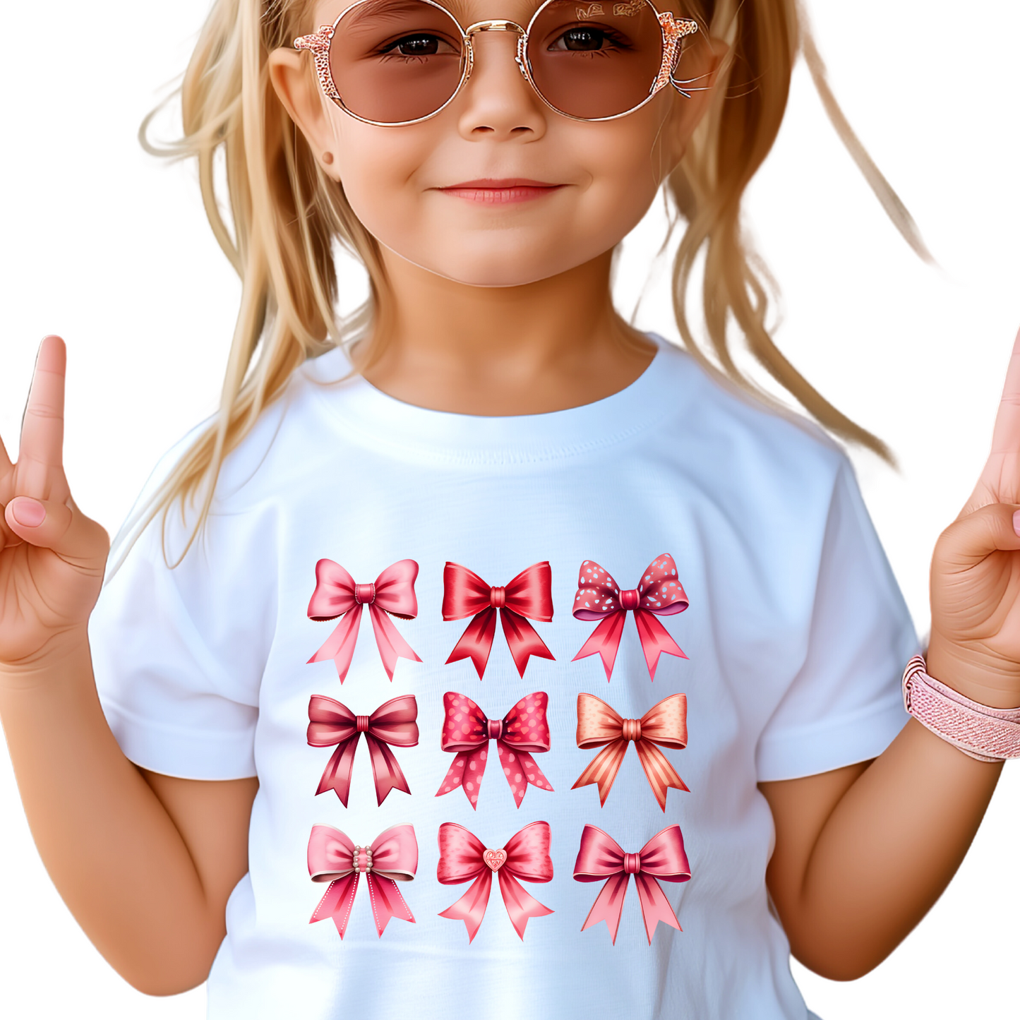 Valentine’s Coquette Bow Shirt for Girls - Baby, Toddler, Youth Sizes - Cute Pink Bow Graphic Tee - Kids Valentine’s Day Outfit