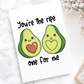 You're the Ripe One for Me Avocado Card - Cute Pun Greeting Card for Valentine’s Day - Funny Love Card for Anniversary - Blank Inside