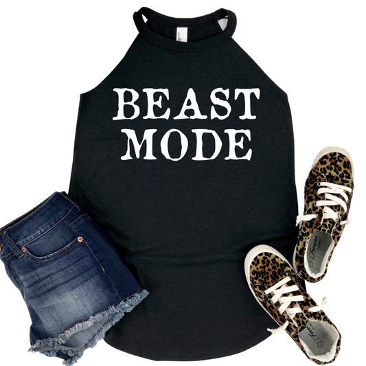 Beast Mode Tank Top - Motivational Gym Shirt for Women - Fitness Workout Apparel - Strength Training Tank - Activewear Misses and Plus Size