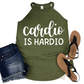 Cardio Is Hardio Gym Tank Top - Funny Workout Shirt for Women - Fitness Motivation Apparel - Comfortable Gym Lover Gift - Misses and Plus
