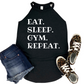 Eat Sleep Gym Repeat Tank Top - Funny Workout Shirt for Women - Motivational Gym Wear - Fitness Apparel Gift - Active Top - Weightlifting