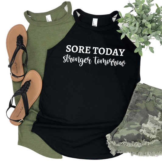 Sore Today Stronger Tomorrow Womans Tank Top - Motivational Workout Tank for Gym Lovers - Fitness Inspiration Top - Gym Apparel for Women