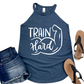 Train Hard Tank Top - Motivational Workout Tank for Women - Gym Fitness Apparel with Muscle Design - Womans Gym Shirt