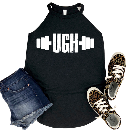 Ugh Workout Tank Top - Funny Gym Shirt for Women - Fitness Apparel with Dumbbell Design - Womans Exercise Tank - Gym Motivation Gift