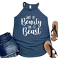 Wake Up Beauty Time to Beast Tank Top - Funny Gym Workout Shirt for Women - Womans Fitness Apparel - Beast Mode Gift for Gym Lovers