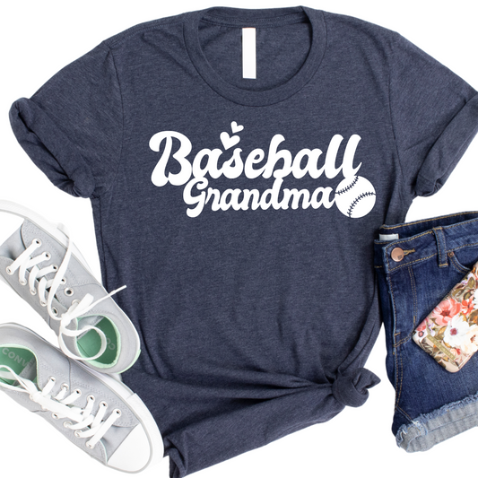 Baseball Grandma T-Shirt - Funny Sports Graphic Tee for Grandmas - Cute Baseball Fan Shirt - Gift for Baseball Lovers - Game Day Apparel