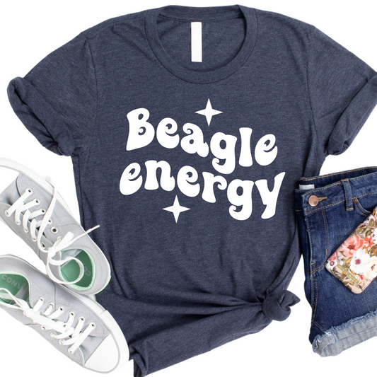 Beagle Energy T-Shirt - Funny Dog Lover Graphic Tee for Beagle Owners - Cute Pet Owner Shirt - Gift for Beagle Fans - Dog Mom Apparel