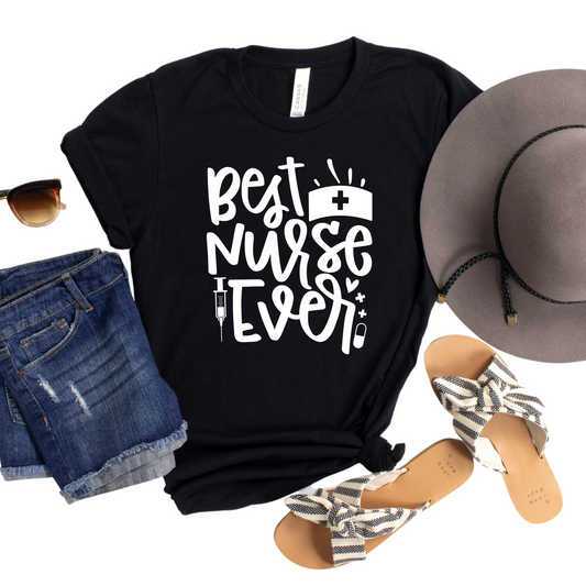 Best Nurse Ever T-Shirt - Funny Nursing Graphic Tee for Healthcare Workers - Cute Nurse Gift - Rna Shirt - Nursing Graduation Gift