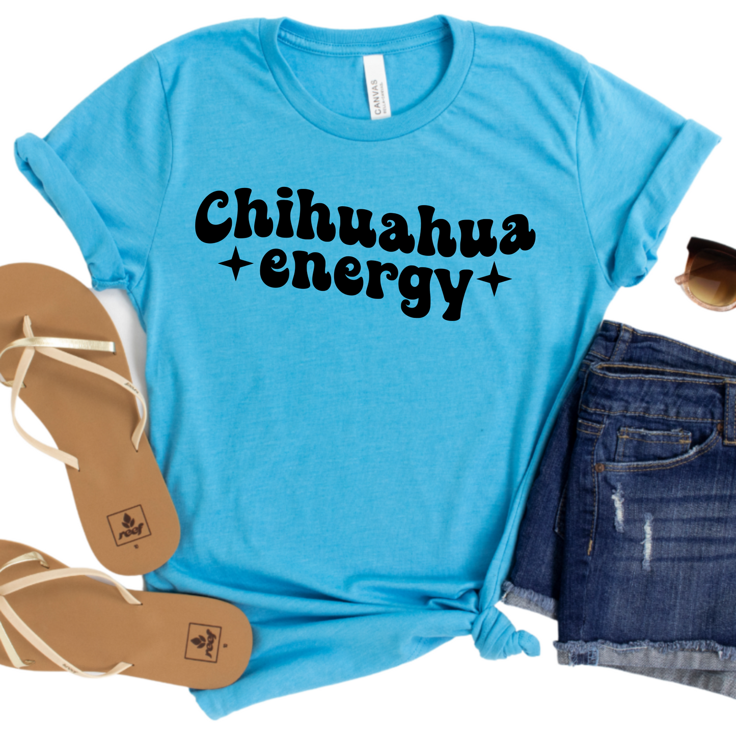 Chihuahua Energy T-Shirt - Funny Dog Lover Tee for Chihuahua Owners - Cute Pet Mom Apparel - Trendy Dog Mom Shirt - Gift for Chihuahua Fans