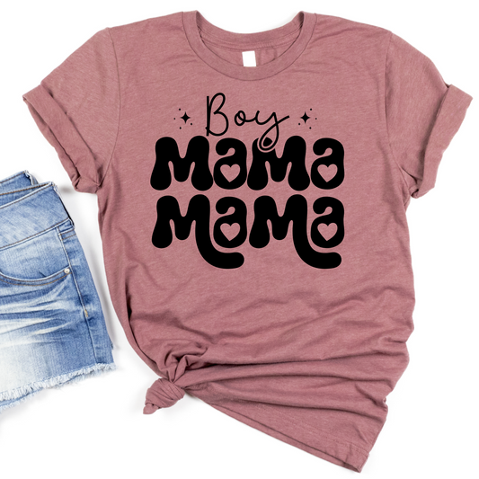 Boy Mama T-Shirt - Cute Graphic Tee for Moms of Boys - Trendy Motherhood Shirt - Mama Life Gift - Retro Boho Mom Shirt