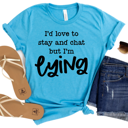 Funny I’m Lying T-Shirt - Sarcastic Graphic Tee - Witty Casual Shirt for Introverts - Trendy Humor Shirt - Gift for Sarcasm Lovers