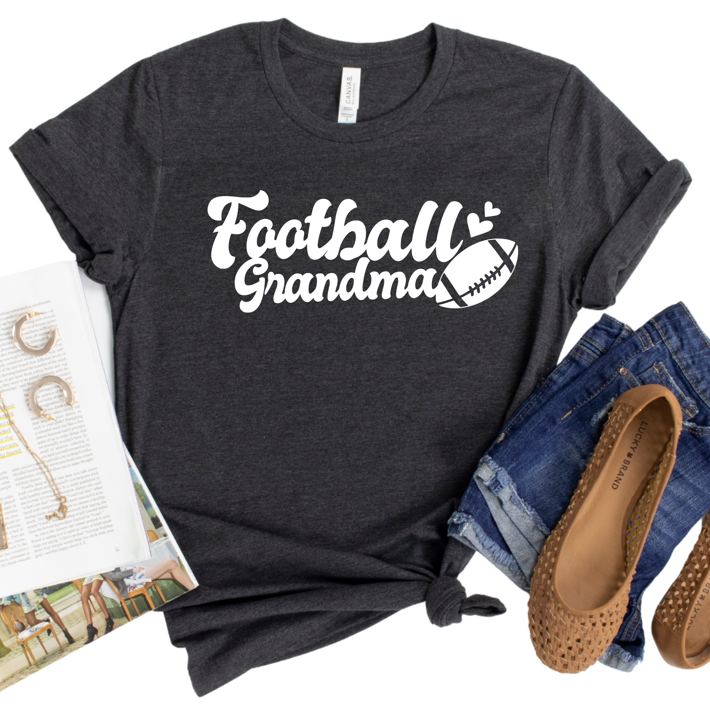 Football Grandma Shirt - Cute Sports T-Shirt for Grandmas - Game Day Grandma Tee - Gift for Football-Loving Grandmas - Sports Fan Shirt